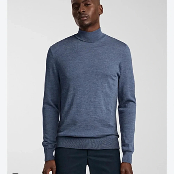 NWT from Simons | Le31 Men's Silky Turtleneck Sweater XL Blue - Picture 1 of 8
